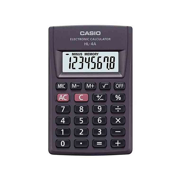Casio HL-4A Portable 8 Digit Basic Calculator Casio HL-4A Portable 8 Digit Basic Calculator